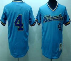 Brewers #4 Paul Molitor Jersey Old Style Uniform Blue - £35.30 GBP