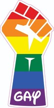 Gay Peace Lgbtq+ Fist Lesbian Rainbow Sticker Decal Vinyl Laptop - £3.91 GBP