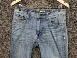 Buckle BKE Jeans Men 30 R Blue Tyler Straight Leg Whiskered Light Wash Pants - £28.91 GBP