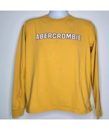 Abercrombie &amp; Fitch Shirt Mens Medium Yellow Long Sleeve Spell Out Muscl... - £16.42 GBP