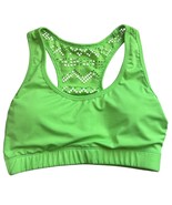 Zyia Active Bomber Sports Bra Lime Green Razorback Mesh Frutiger Aero Me... - $33.69 CAD