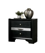 Contemporary Black Nightstand - Hidden Drawer, Nickel Knob Bedside Table - €261,68 EUR