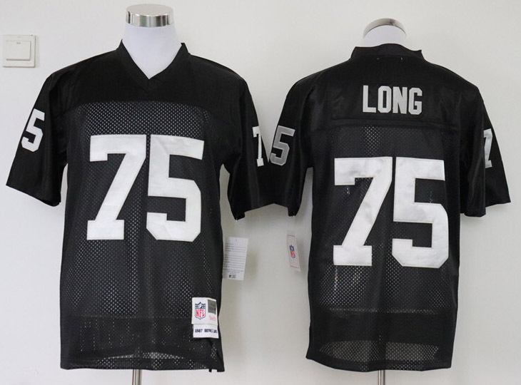 Men&#39;s Howie Long #75 Stitched Jersey Black Silver - $55.89