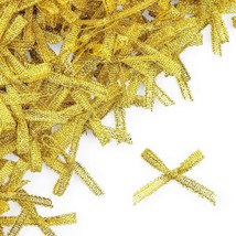 Mini Ribbon Bows For Crafts (1.2 In, Gold, 500-Pack) - £14.08 GBP