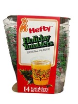 Vtg Hefty Holiday Tumblers Crystal Plastic Seasons Greetings Cups 14ct Nostalgia - £7.77 GBP