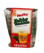 Vtg Hefty Holiday Tumblers Crystal Plastic Seasons Greetings Cups 14ct N... - £7.81 GBP