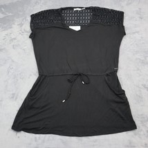 Calvin Klein Dress Womens XXL Black Laced Sleeveless V Neck Drawstring Pockets - £20.62 GBP