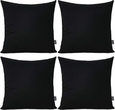 4-Pack 100% Cotton Comfortable Solid Decorative Throw, 18X18Inch/45X45Cm,Black - £29.65 GBP