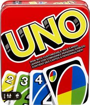 UNO Card Game, Gift For Kids And Adults, Family Game In Storage Tin Box - £18.91 GBP