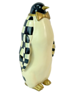 Mackenzie Childs Courtly Check Penguin Figure Tabletop Statue - 11" Tall... - $79.10
