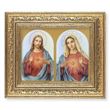 The Sacred Hearts 12 1/2&quot; x 14 1/2&quot; Ornate Gold Leaf Antique Frame with 8&quot; x 10&quot; - £67.27 GBP