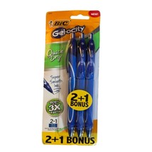 BIC Gelocity Quick Dry Gel Pens, Super Smooth Ink, 2+1 Bonus Pack, Blue,... - $9.26