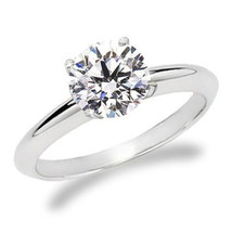  1CT Womens Natural White Round Enhanced Diamond Engagement Ring 14K White Gold - £1,730.52 GBP