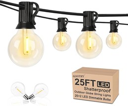 25Ft Globe LED String Lights G40 Outdoor LED String Lights with 27 Shatterproof - £45.04 GBP