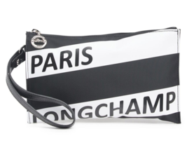 Longchamp Le Pliage Top Zip Logo Cosmetic Pouch Phone Nylon Wristlet ~NWT~ Black - £67.11 GBP