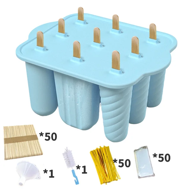 Ice Cream Popsicle Mold Set with Wooden Popsicle Stick, Popsicle Bags Set - £21.98 GBP