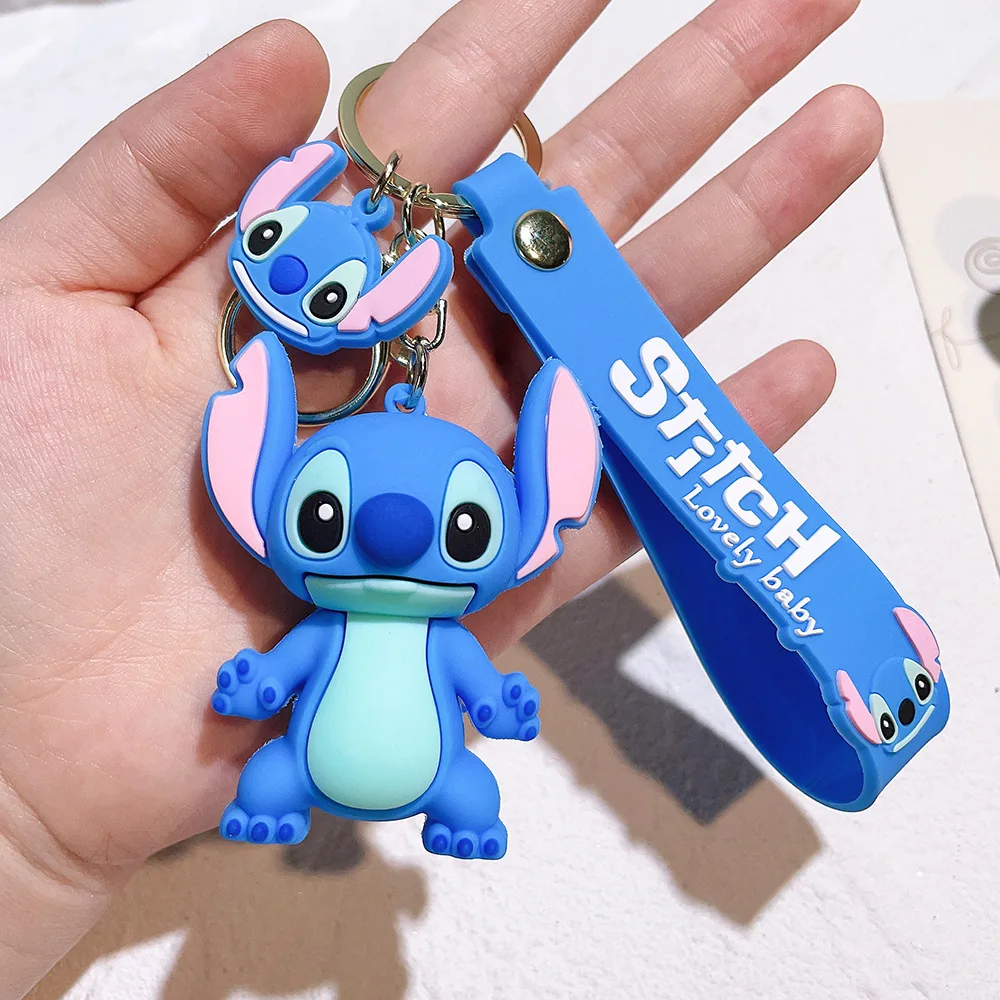 Anime Disney Keychain Cartoon Lilo Stitch Cute Doll Keyring -lanshidizai... - $4.52