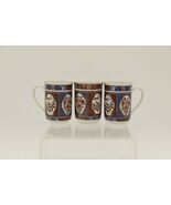 Vintage Interpur Japan Mugs Set of 3 Ornate Asian Design Elegant Gold Ac... - $49.00