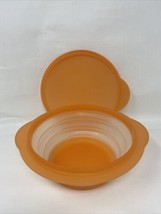 Tupperware Flat Out Collapsible Bowl 4 Cup Expanding Container Orange 5453A - £9.60 GBP