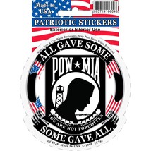 Patriotic Sticker POW MIA All Gave Some Some Gave All Decal 3.5&quot; - £6.87 GBP