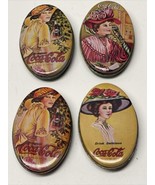 Set of 4 Vintage 2&quot; Coca Cola Pocket Sewing Kit  Advertising Tins NOS Co... - $185.32 MXN