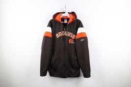 Vintage Reebok Mens Small Distressed Cleveland Browns Football Full Zip Hoodie - £44.36 GBP