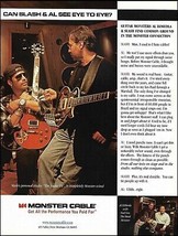 Guns N&#39; Roses Slash with Al Di Meola 1999 Monster Guitar Cables advertisement ad - £3.37 GBP