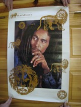 Bob Marley Poster Gold Lion Vintage - £70.69 GBP