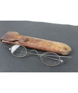 antique wire rim glasses with leather case WEARABLE 1800&#39;s - $31.99