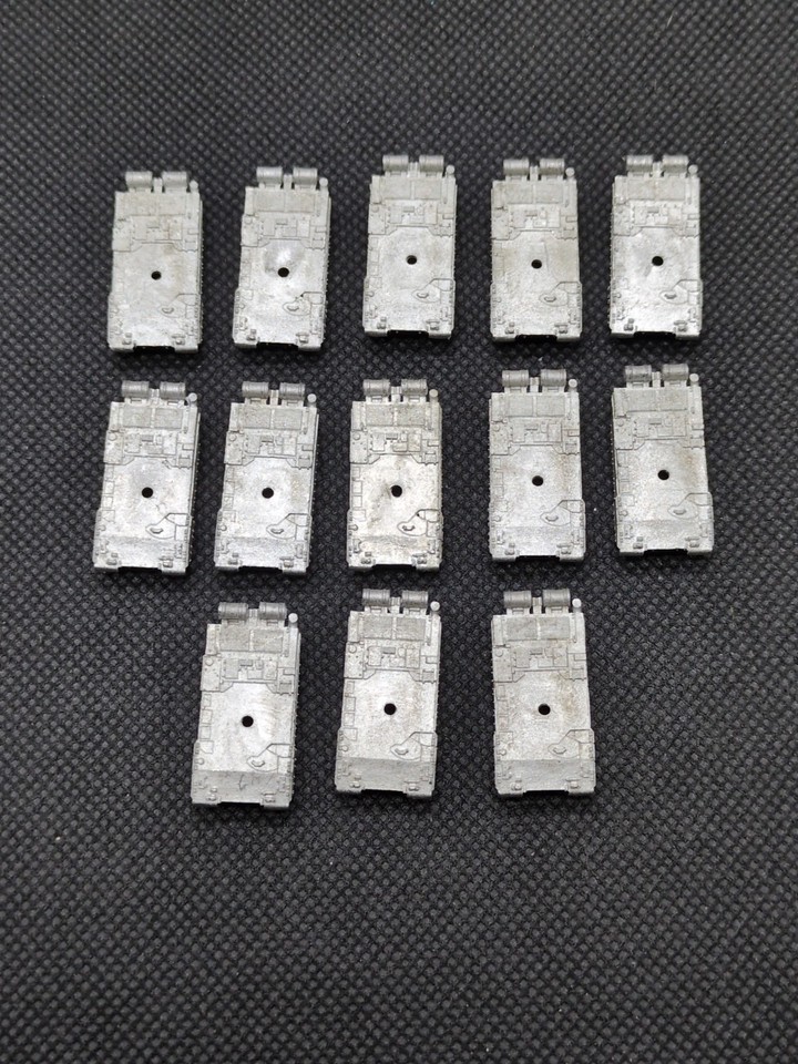 (13) WWII Micro Armour Tank Bases Metal Miniature Bits 1/285 Scale - $19.79