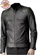 Men’s David Beckham Style Black Genuine Real Sheep Leather Jacket Slim Fit - £93.33 GBP