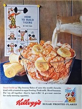 Kelloggs Sugar Frosted Flakes Cereal Build Tigers 1964 Vintage Print Ad - $10.50