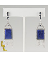 Badgley Mischka 18k White Gold Diamond, Iolite, Blue Lapis Earrings Grea... - £3,884.36 GBP