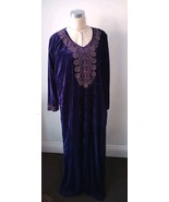 New Velvet  Feel Sequins Abaya Maxi Dress Women Kaftan Dubai Turkey Even... - $18.23 CAD