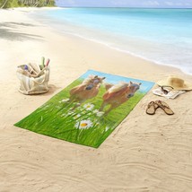 Good Morning Beach Towel HORSES 75x150 cm Multicolour - $16.95
