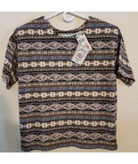 NEW vintage floral abstract 80s 90s womens tshirt Size small boho hippie... - $21.62 CAD