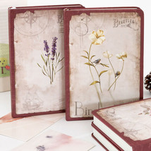 A5 Vintage Hard Cover Flower Paper Notebook Journals Diaries Planners 26... - $25.99