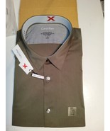 Calvin Klein Mens dress shirt tech stretch olive long sleeve  17 1/2  34... - £28.23 GBP