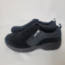 Lands End Women&#39;s Black Suede All Weather Zip Close Clog Shoes Size 9D E... - £19.59 GBP