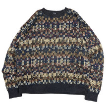 Vintage TSR Men’s  Sweater Geometric Western Pattern Rare Square Knit Si... - $49.49