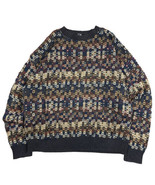 Vintage TSR Men’s  Sweater Geometric Western Pattern Rare Square Knit Si... - £38.91 GBP