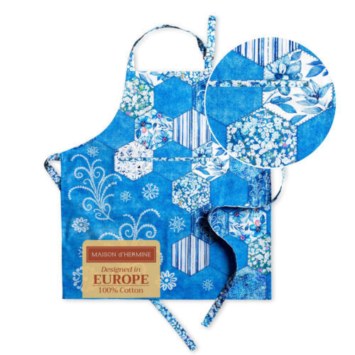 Apron 100% Cotton 27.50&quot;x31.50&quot; 1 Piece Adjustable Neck Strap Aprons wit... - $87.47