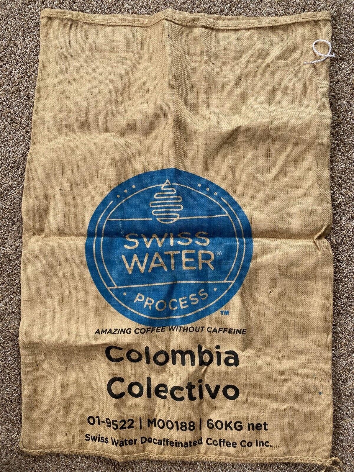 Swiss Water Coffee Bean Burlap Jute Sack Bag (A) - 28 x 40 inches - $6.89