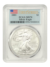 2001 Silver Eagle $1 PCGS MS70 (First Strike) - £5,214.90 GBP