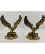 Set of 2 Vintage Copper Craft Solid Brass Flying Bald Eagle 7” Bookends - $647.24 MXN