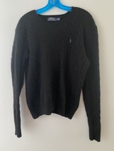 Polo Ralph Lauren Cable Knit Sweater Size Large Black Wool &amp; Cashmere So... - $44.43