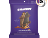 3x Bag Smackin&#39; Cinnamon Churro Flavor Jumbo Sunflower Seeds | 4oz | Sma... - £15.23 GBP