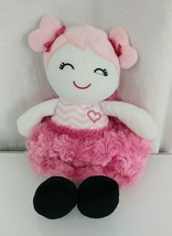 Baby Starters Doll Plush Stuffed Toy Pink White Chevron Heart Bows Black... - $15.34