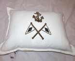 Ralph Lauren Bayview Linen Nautical Anchor deco pillow White NWT $285 - $140.11