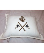 Ralph Lauren Bayview Linen Nautical Anchor deco pillow White NWT $285 - £110.35 GBP